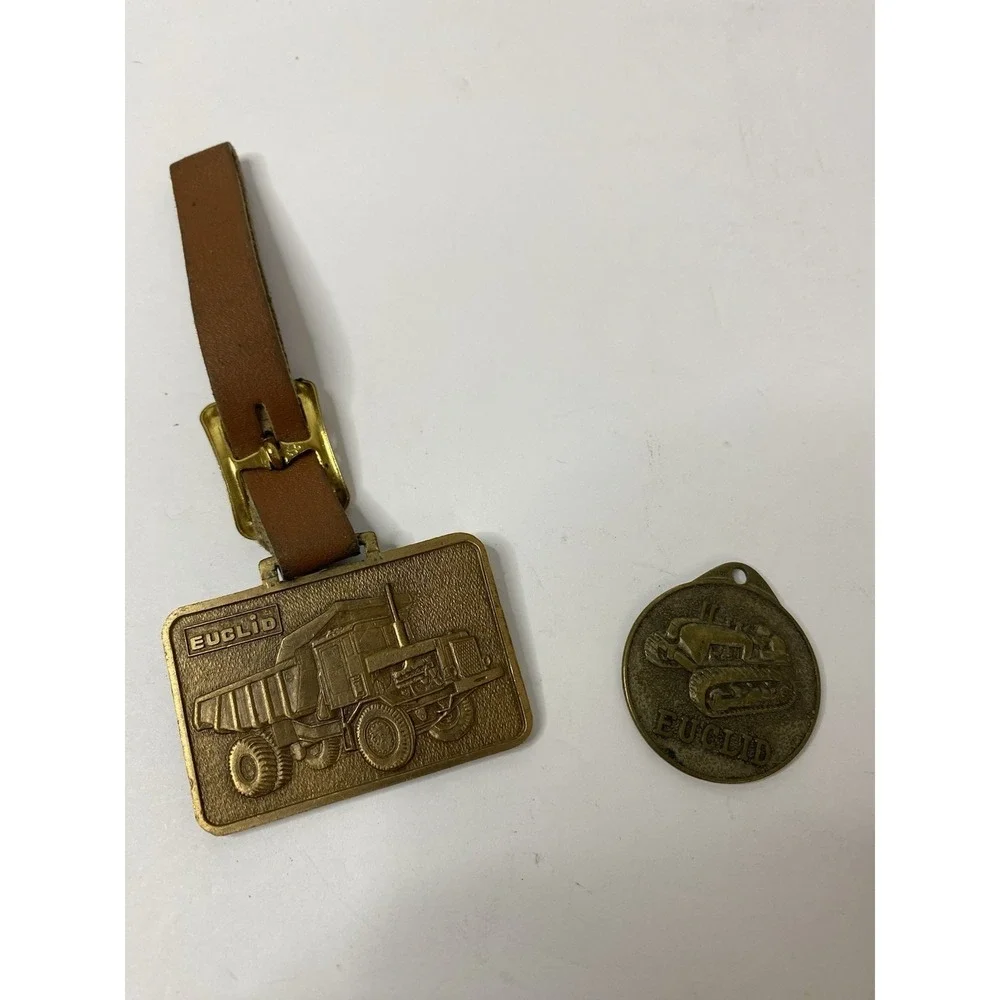Euclid Construction Dump Truck Watch Fob Keychain Advertising Promo Lot Of 2‎